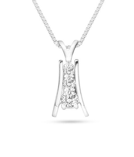 Blue Trilogy Diamond Pendant Necklace-Candere by Kalyan Jewellers