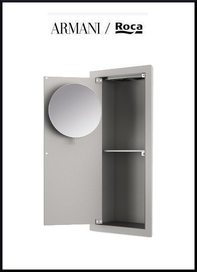 italy01 Armani Island download built-in cabinet with magnifying mirror and door right-handed technical sheet