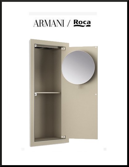 italy01 Armani Island download built-in cabinet with magnifying mirror and door left-handed technical sheet